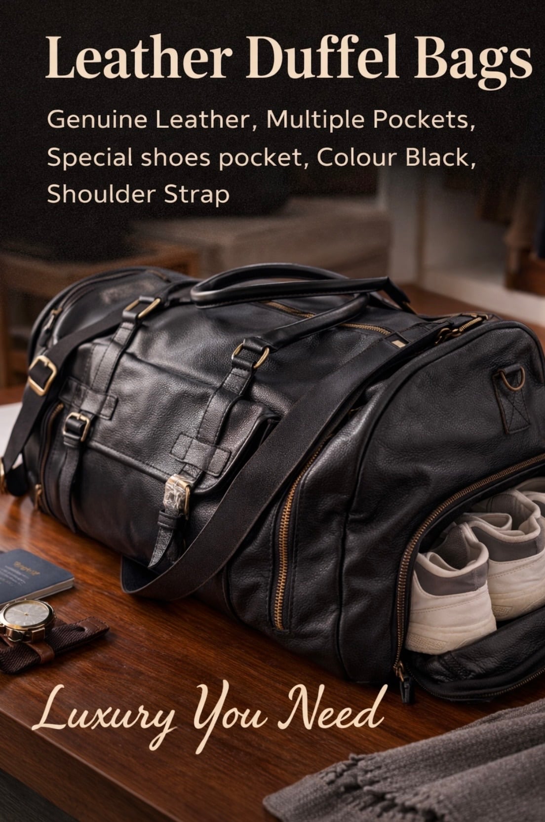 Genuine Leather Duffel Bags - Image 1