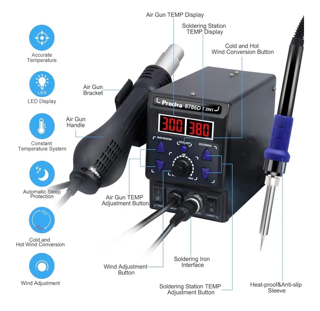 Rework station( high quality UK) with heat gun( Soldering) - Image 1