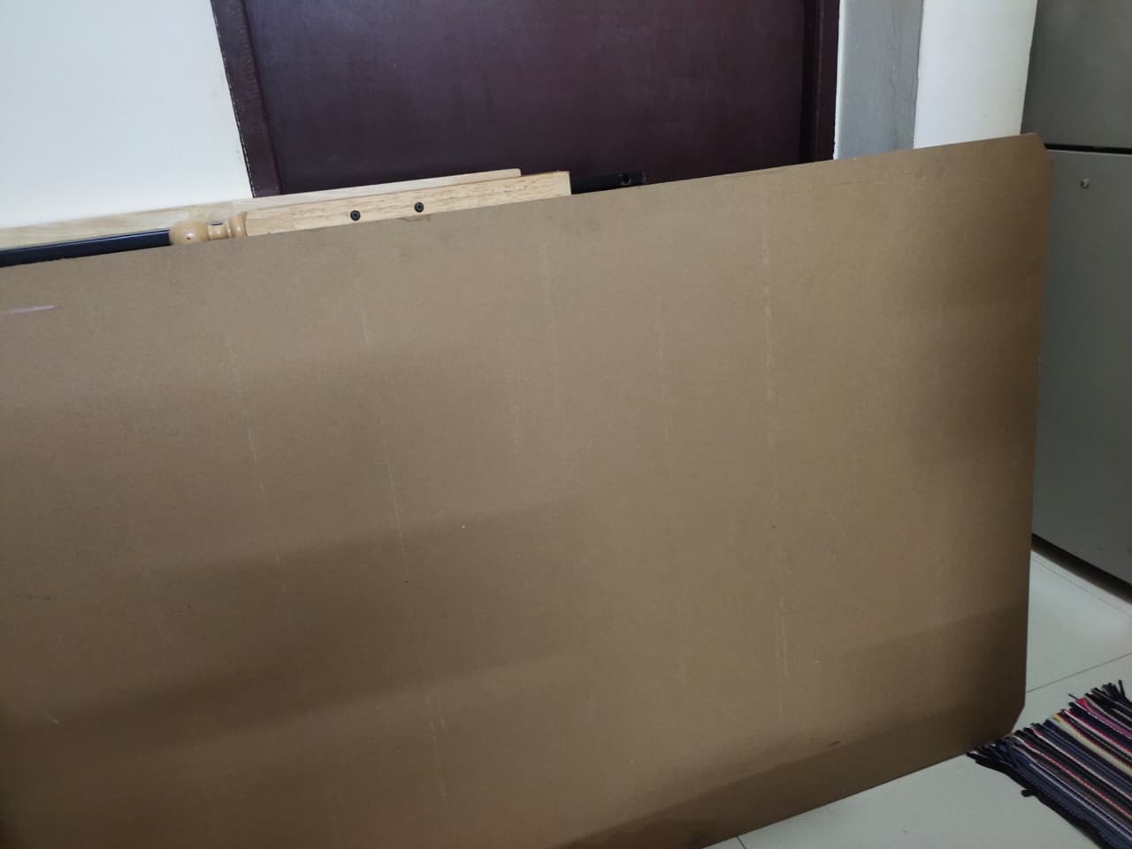Sturdy Metal Bed Frame with Wooden Finish – Almost New (No Mattress) - Image 5