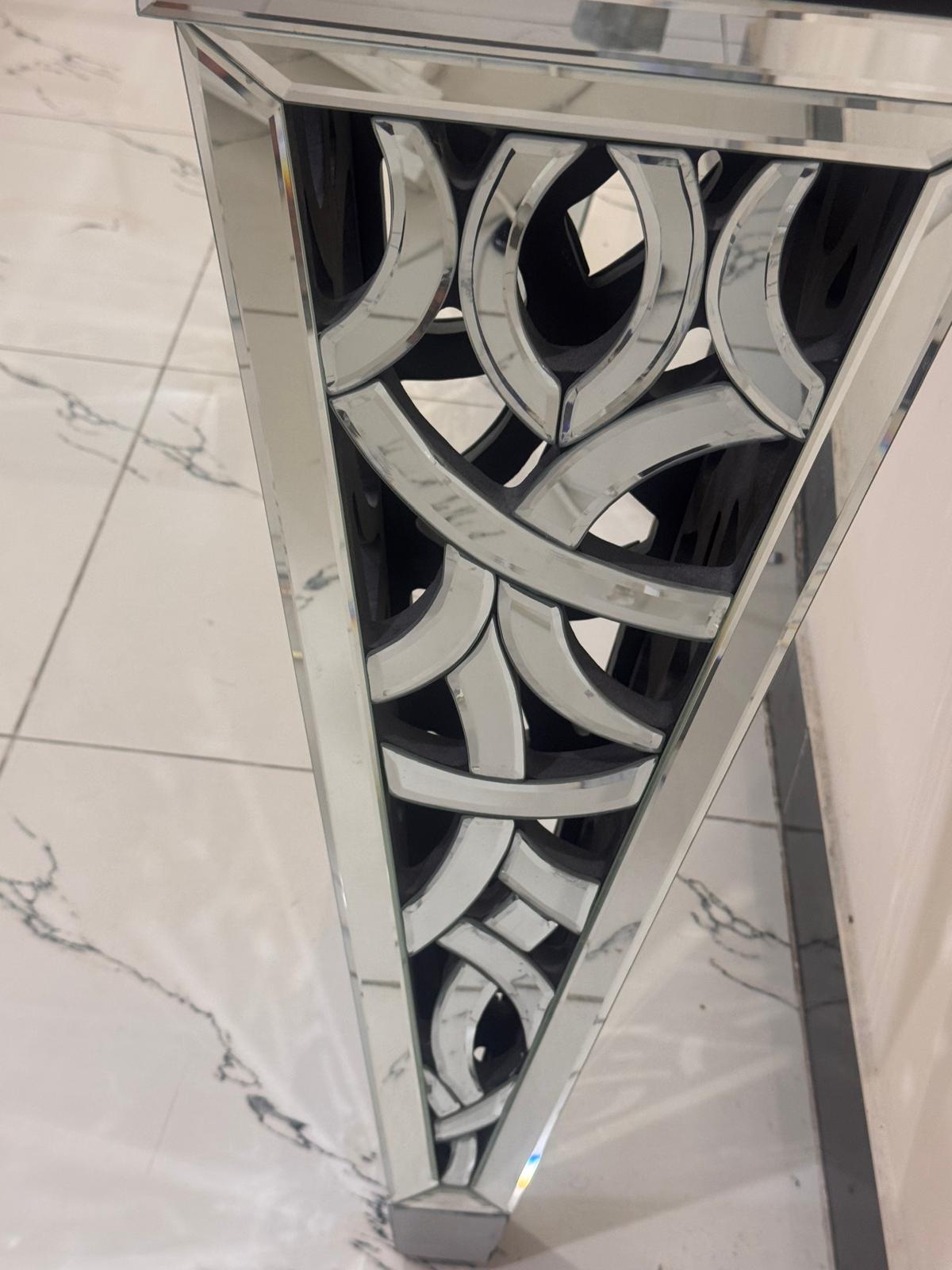 Luxury Mirrored Console & Designer Wall Mirror Set - Image 2