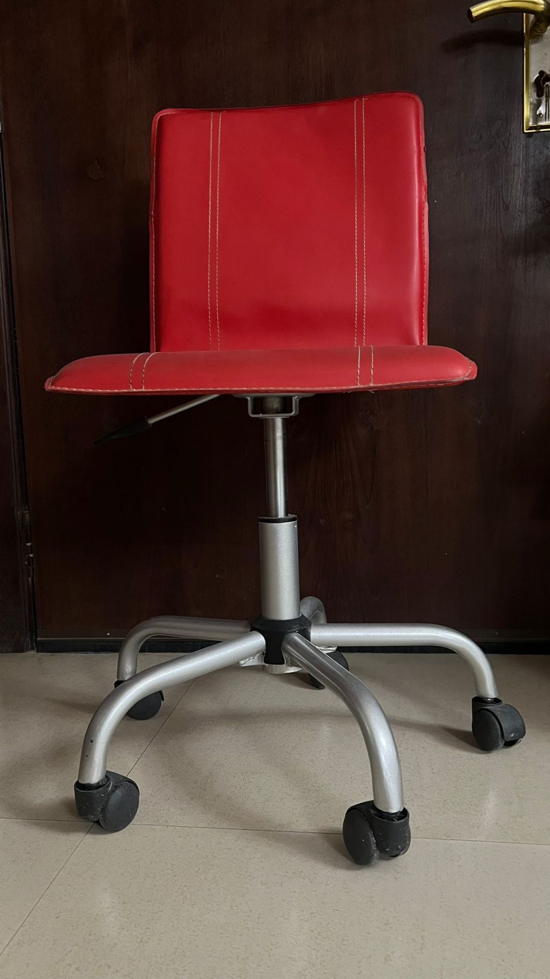  Red Leather Office Chair - Image 3