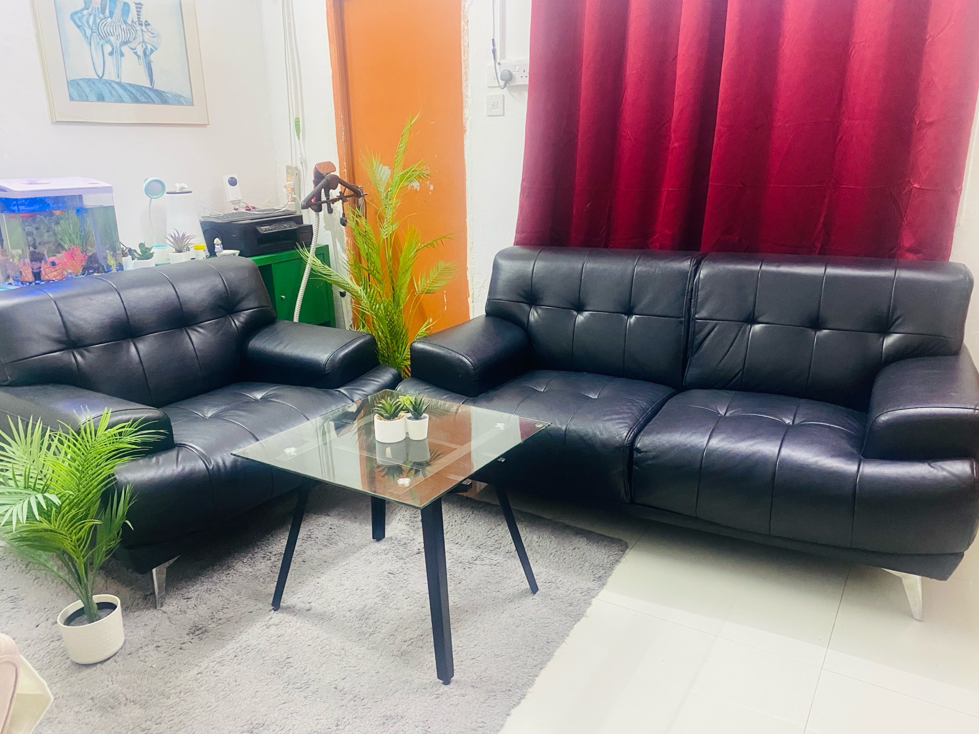 Home centre leather 2+1 sofa couch  - Image 3
