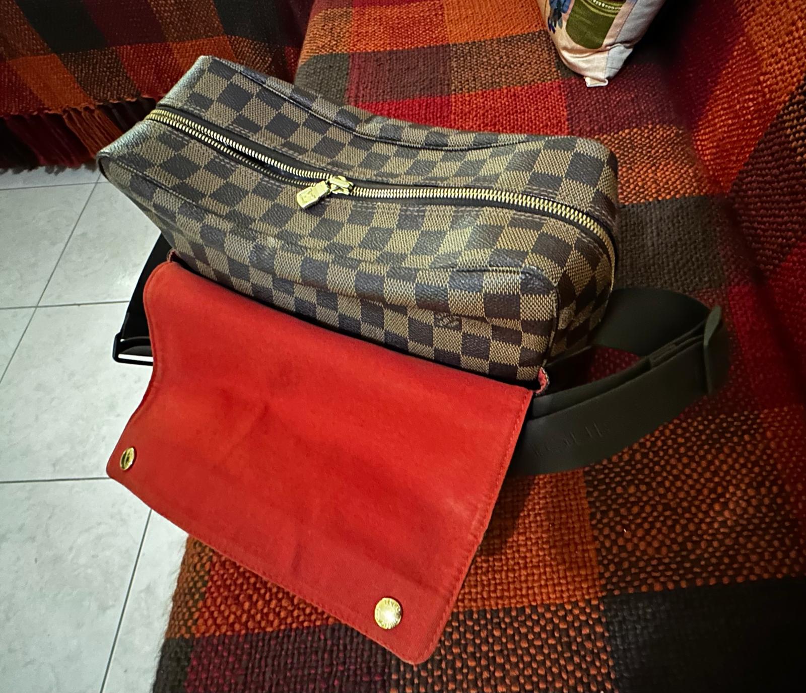 UNISEX Louis Vuitton Damier Ebene Canvas Naviglio Messenger Bag - Image 9