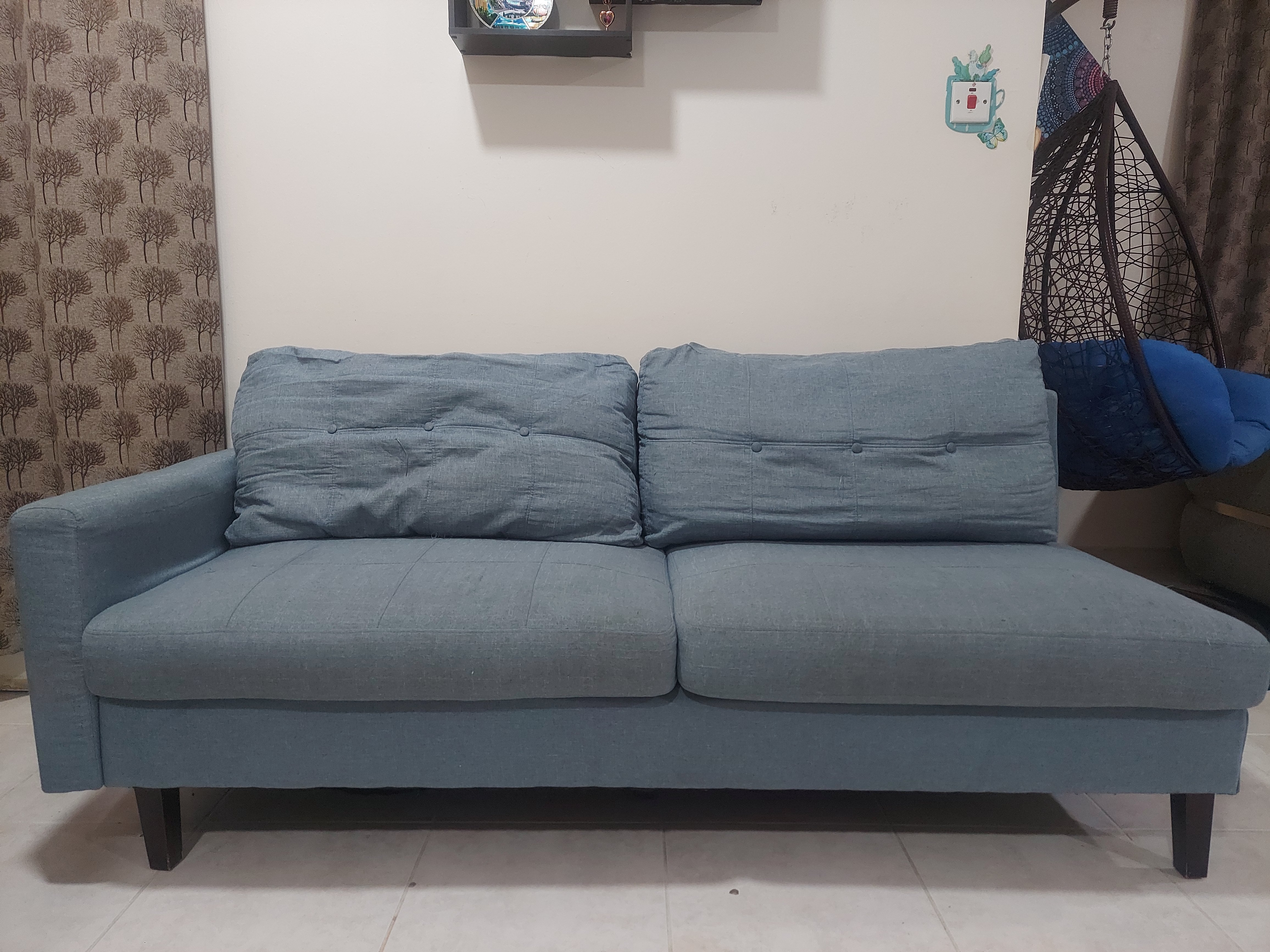 Comfortable L shaped fabric sofa for Sale in Mushareib area.  - Image 3