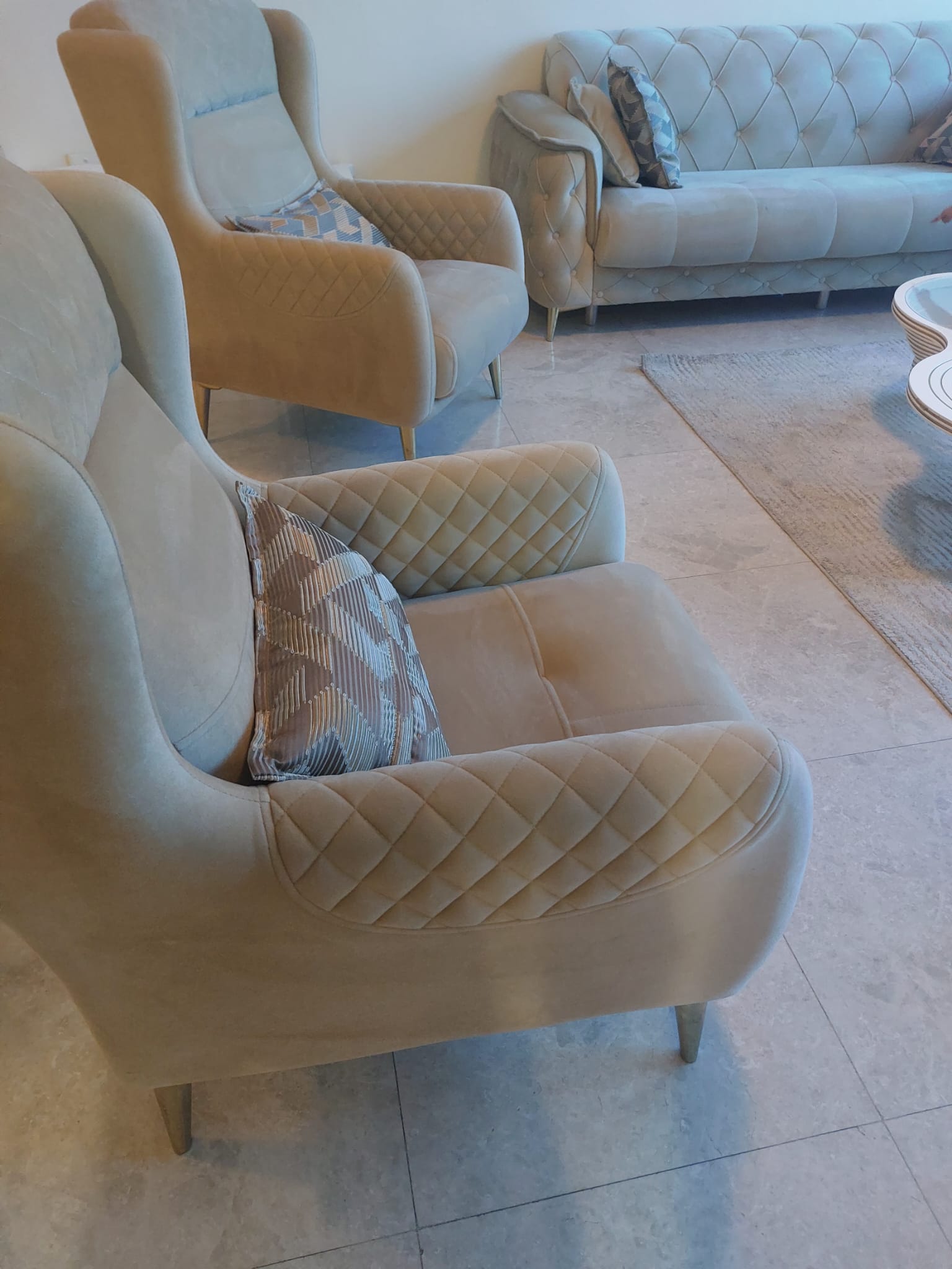 Premium Full Sofa Set + Table, Lamp & Cushions – Excellent Condition - Image 5
