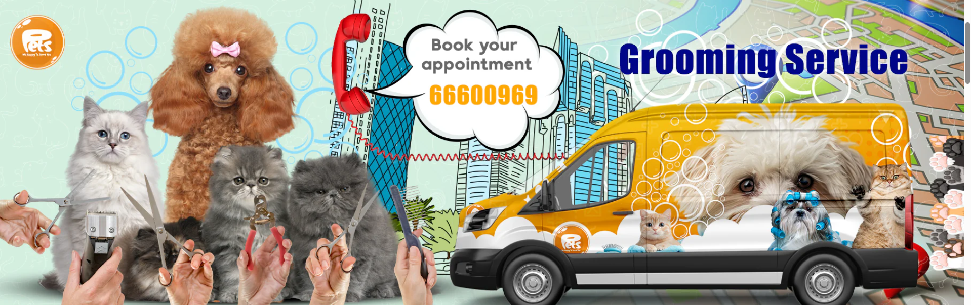 Mobile Pet Grooming Van | We Come to You | From 150 QAR | Qatar