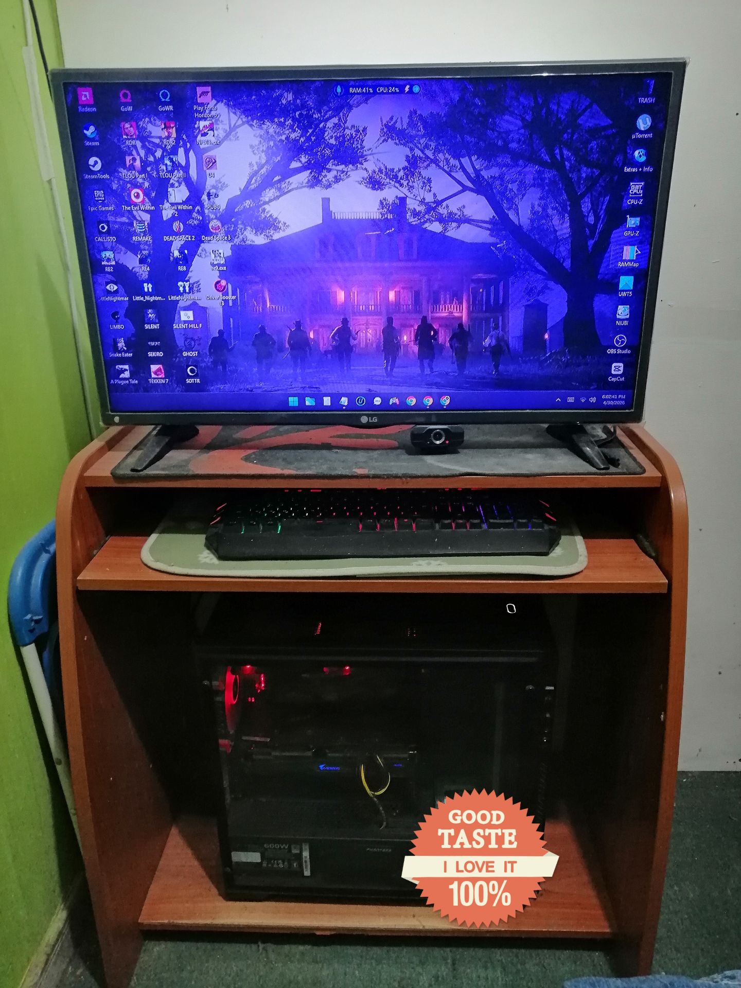 GAMING PC
i7-7700 cpu
Rx 5700xt gpu
Ssd 240gb
Liquid cooler
LG 32inch smart TV
K - Image 5