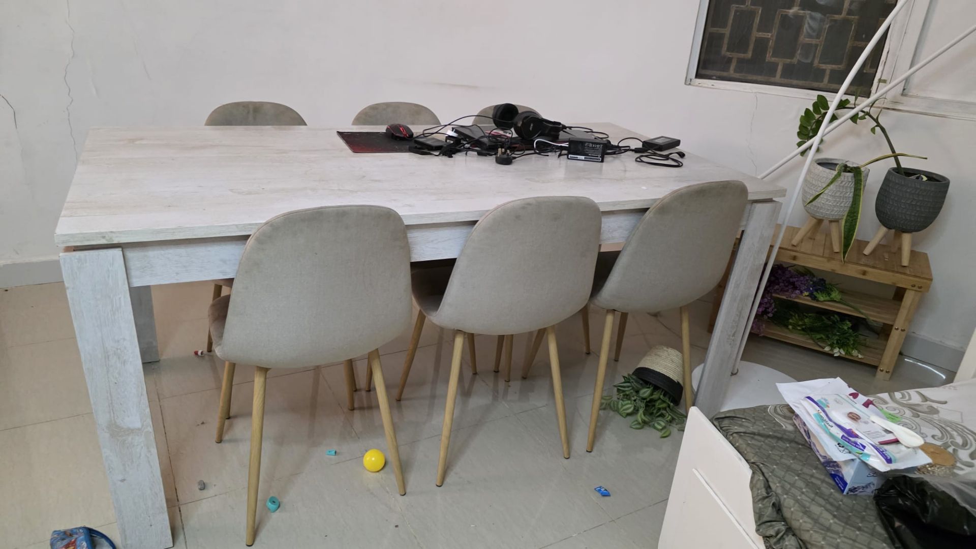 Sofa with 6 chairs for sale - Image 2