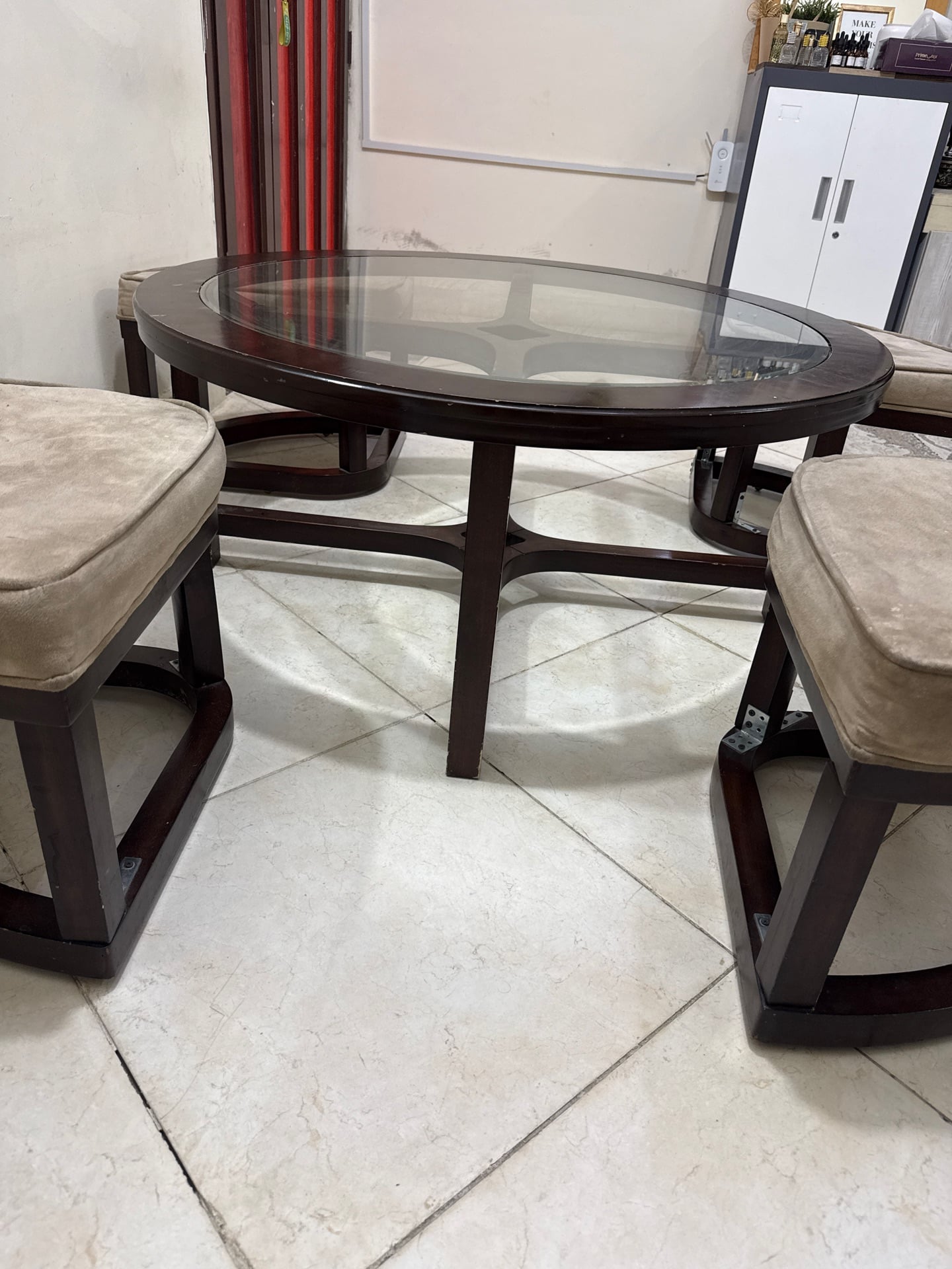 🔥Coffee Table Set with 4 Cushioned Stools / Dining table🔥 - Image 4