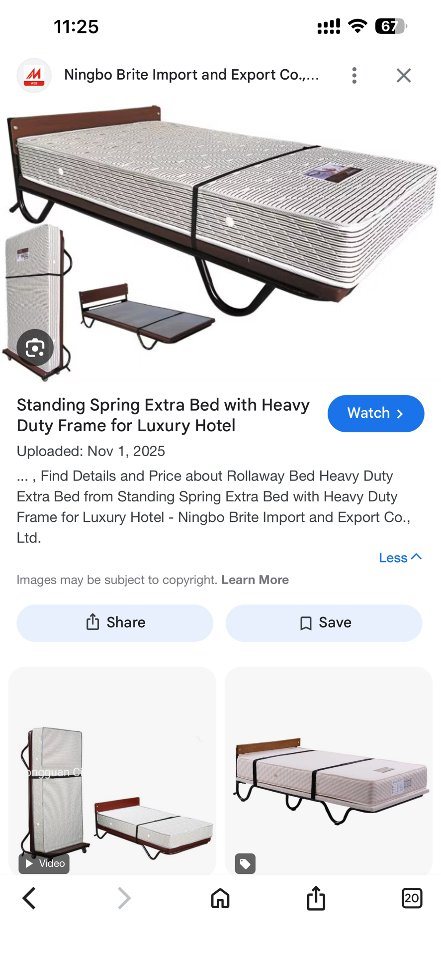 Bed Portable Standing Spring Extra bed with Heavy Duty Frame - Image 4