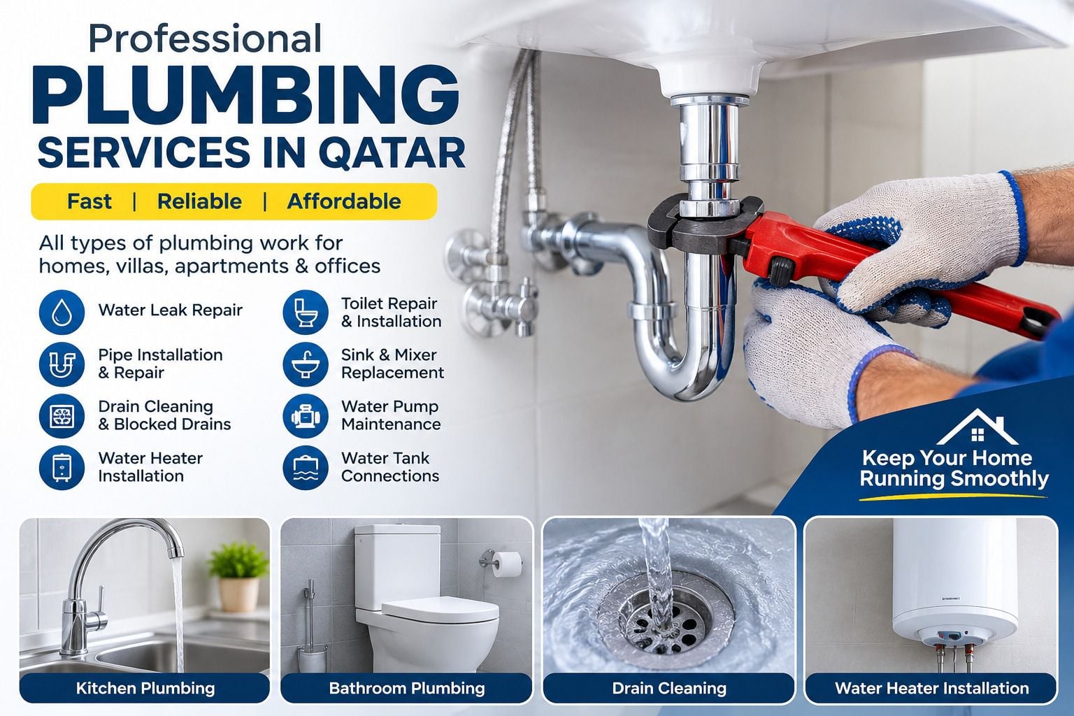 Professional Plumbing Services in Qatar | Emergency Plumber, Pipe Repa