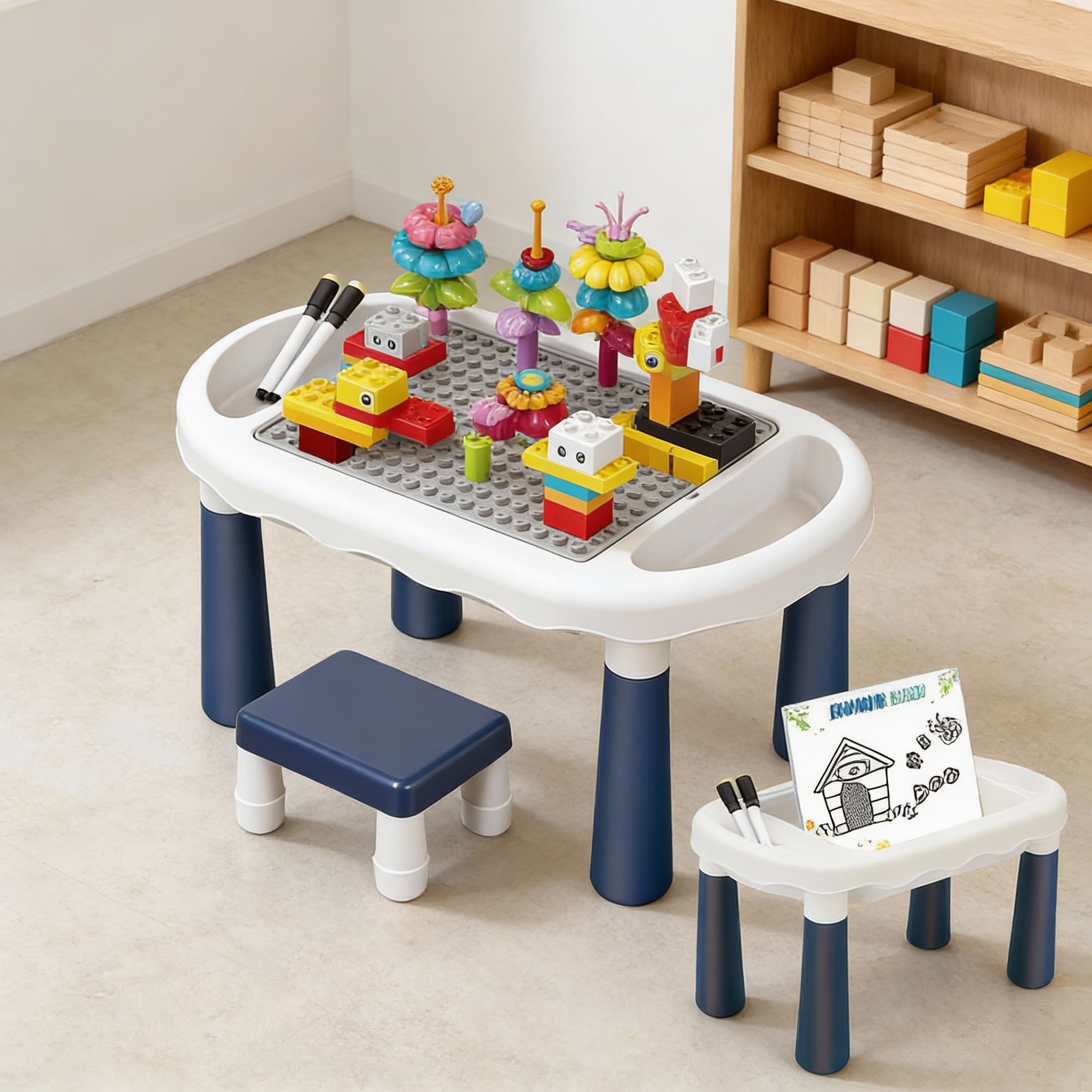 Kids Building Block Activity Table 6in1 - Image 4