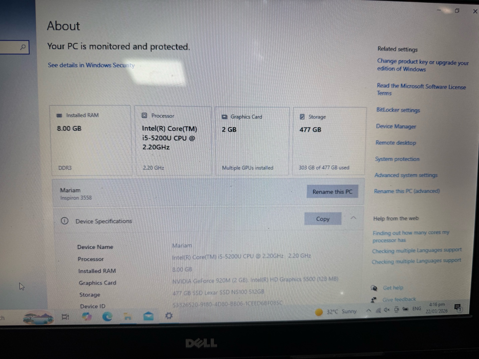 Dell 2000 core i5 , 2gb graphics card , 512gb - Image 6