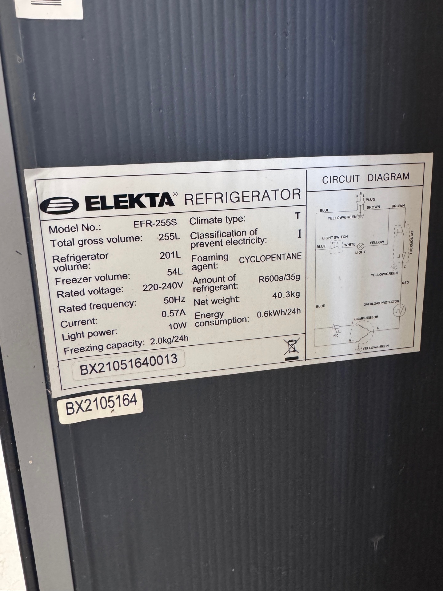 ELEKTA Refrigerator (255 ltrs) for sale (Free Delivery to Doha) - Image 3