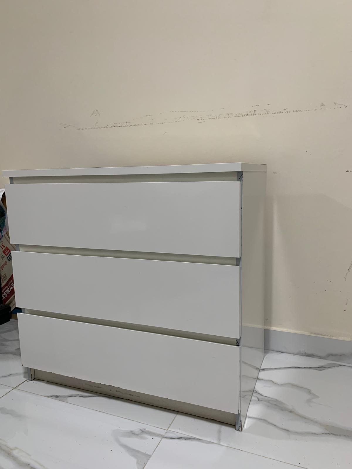 Modern White 3-Drawer Storage Cabinet - Image 1