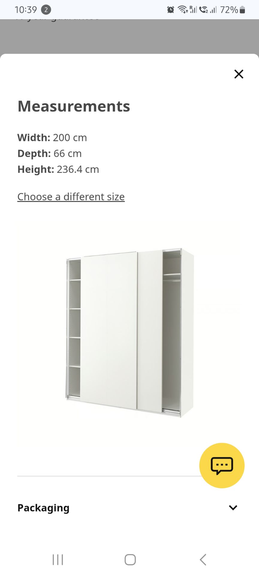 Ikea Pax wardrobe with mirror doors - Image 4