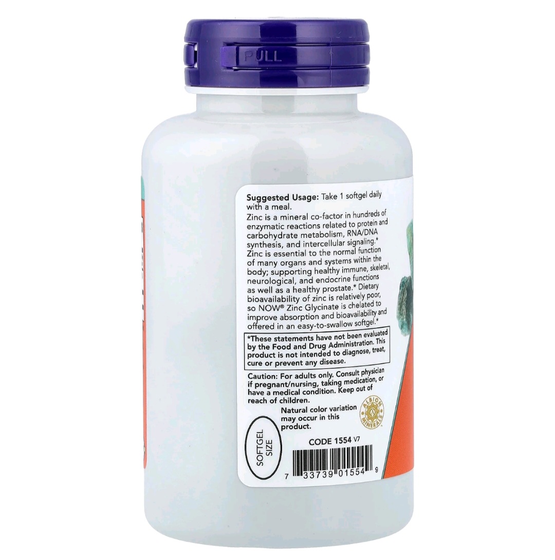 Now Foods - Zinc Glycinate 30 mg, 120 capsules - Image 3