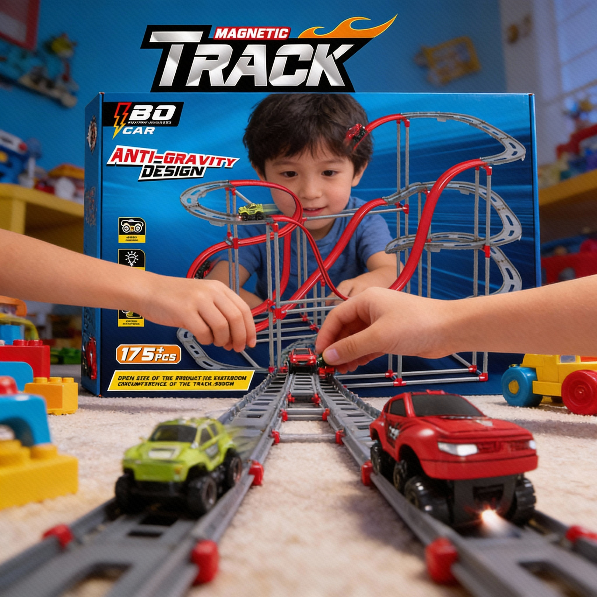 Magnetic Track Racing Set 175PCS   - Image 2