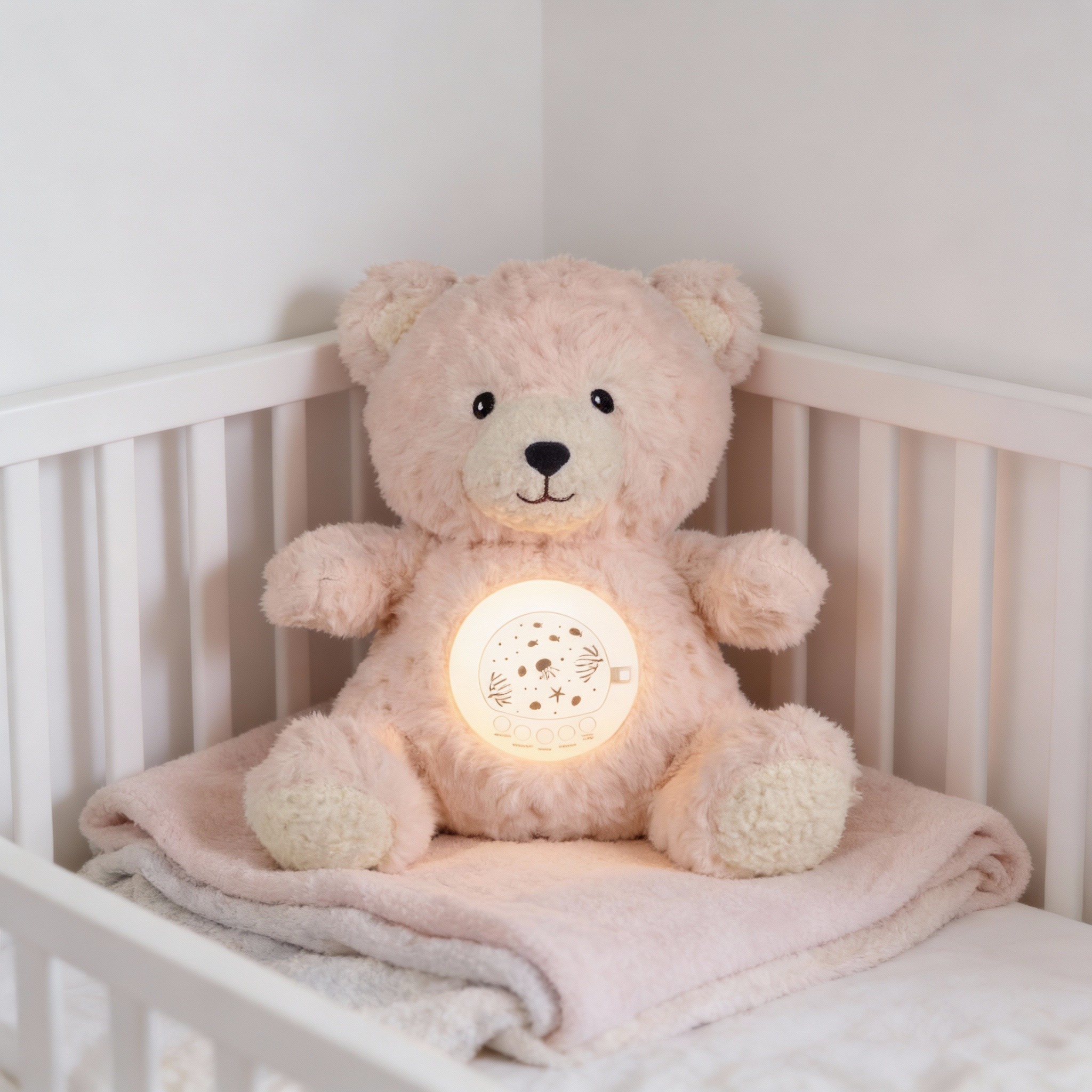 Baby Plush Night Light Projector – Pink Teddy - Image 3