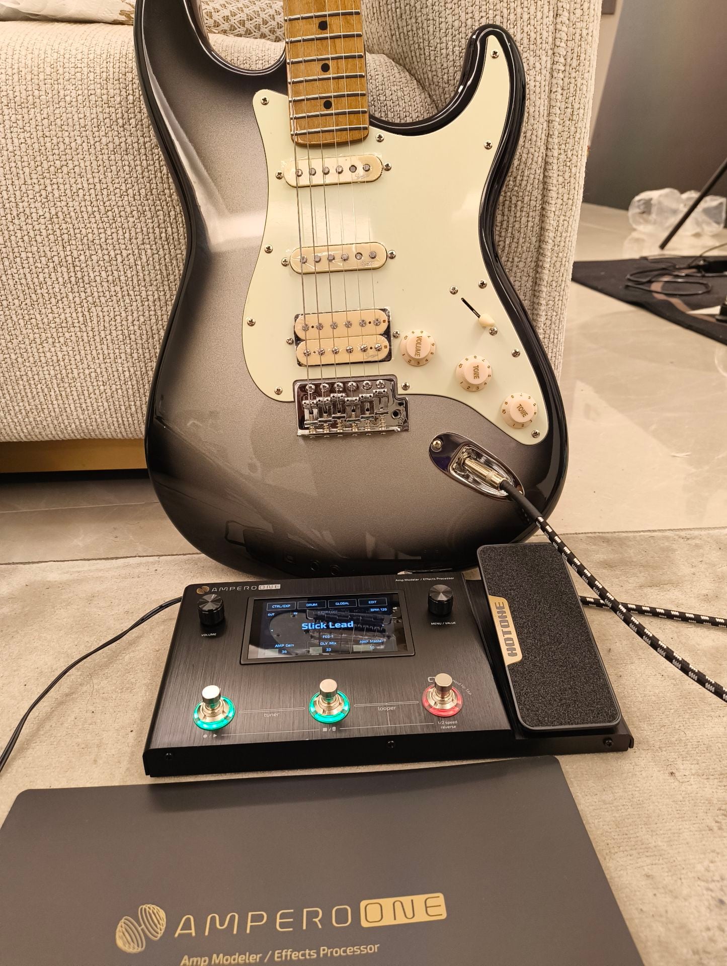 Guitar and Effects Pedal - Image 1