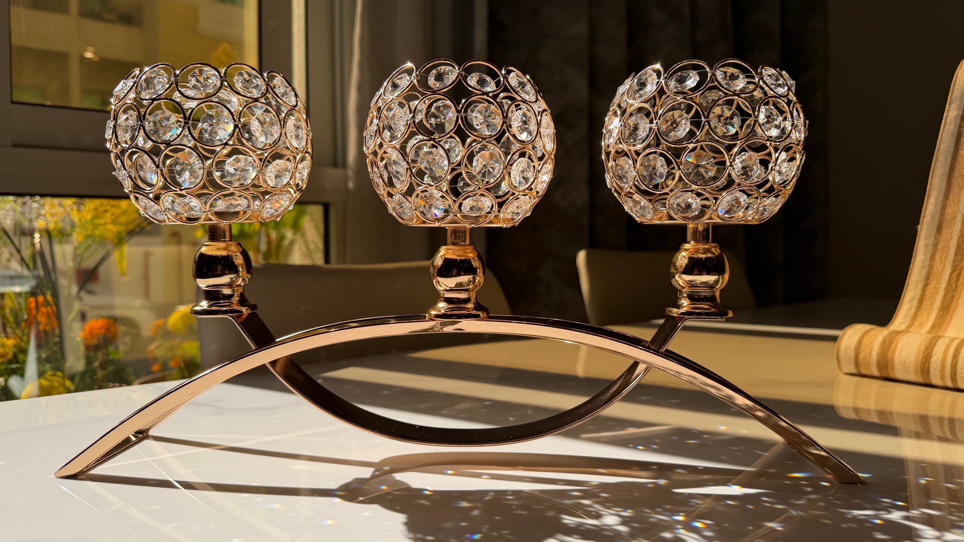 Stunning Crystal Candle Holder, Decor piece for Center table - Image 3