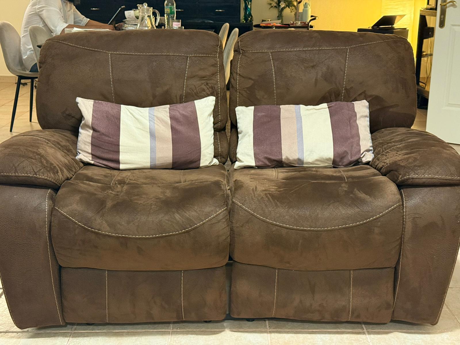 3+2+1 Brown Reclining Sofas - Image 3