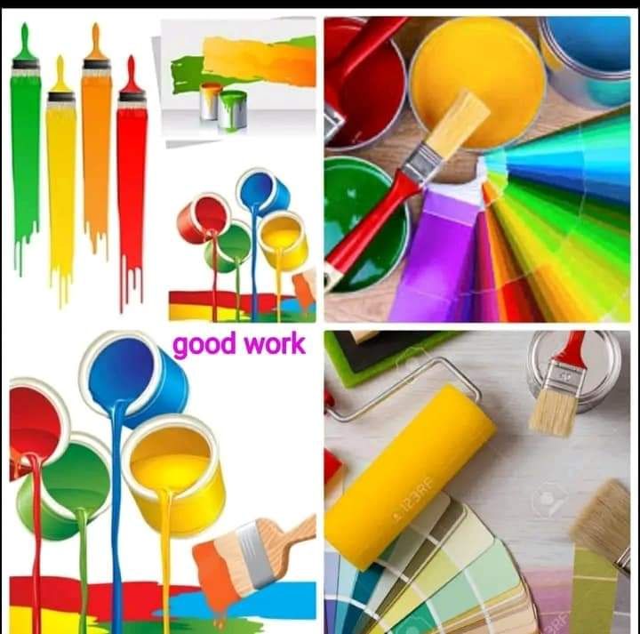 Painting walls, ceilings, doors, metal, and wood surfaces using brushe
