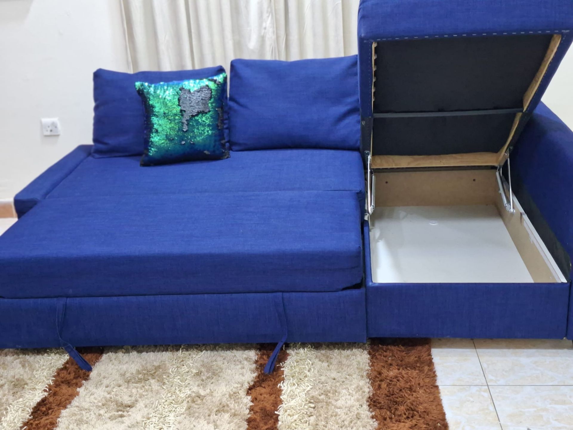Ikea L ship sofa come bed storeg four selling like new conditions  - Image 7