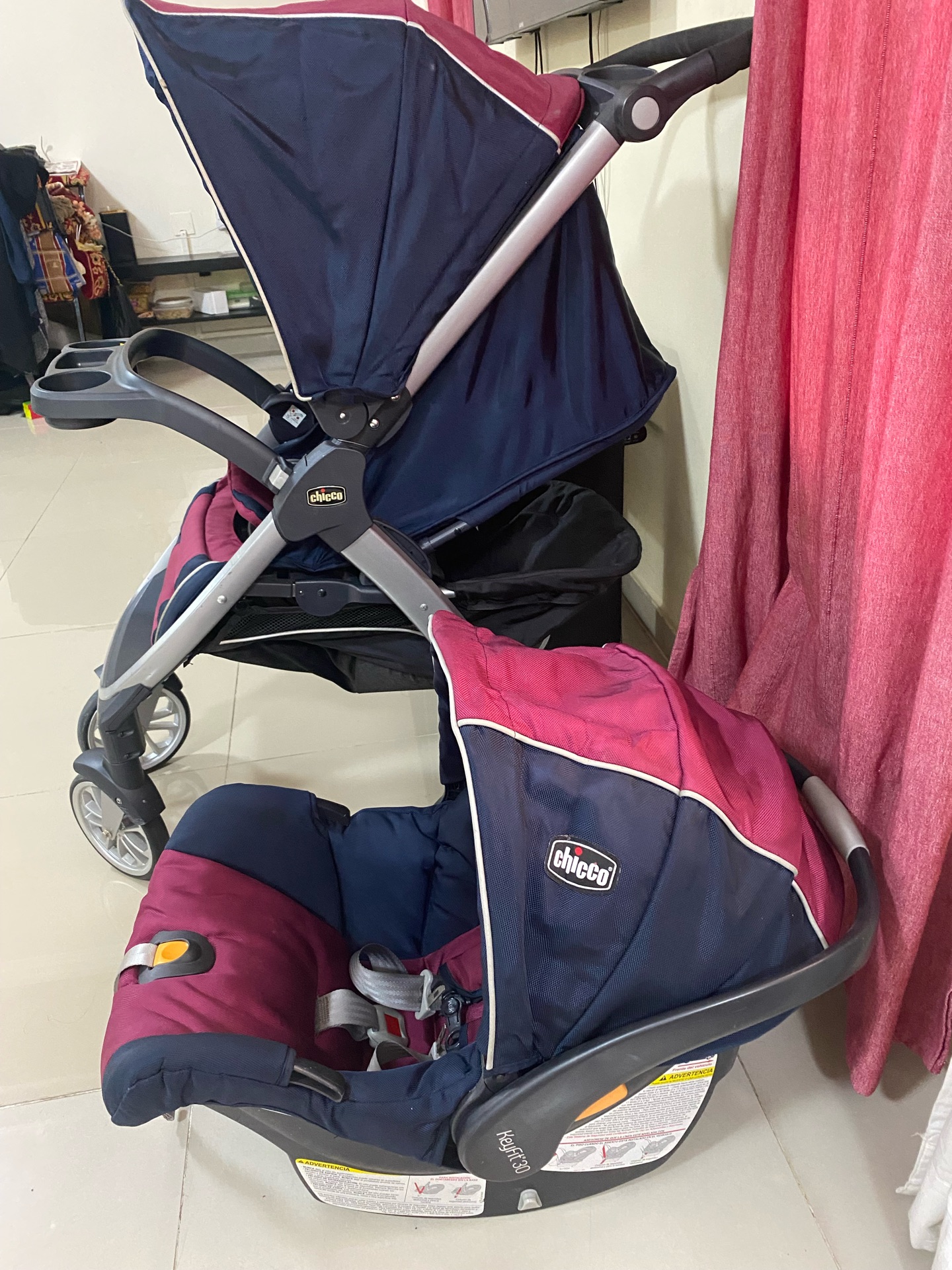 Chicco stroller with car seat  ….. selling price is 600qr  - Image 3