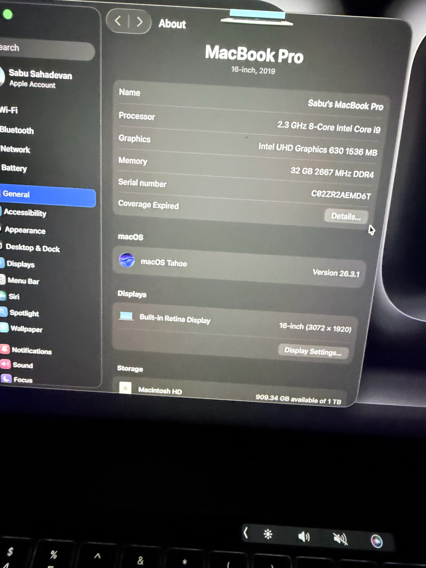 ماك بوك برو 16 إنش بمعالج i9 وذاكرة رام 32 جيجابايت - Image 2