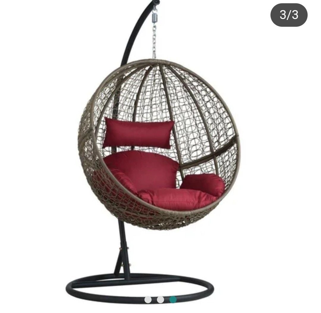 Single Seat Brown Balcony Swing - Image 1