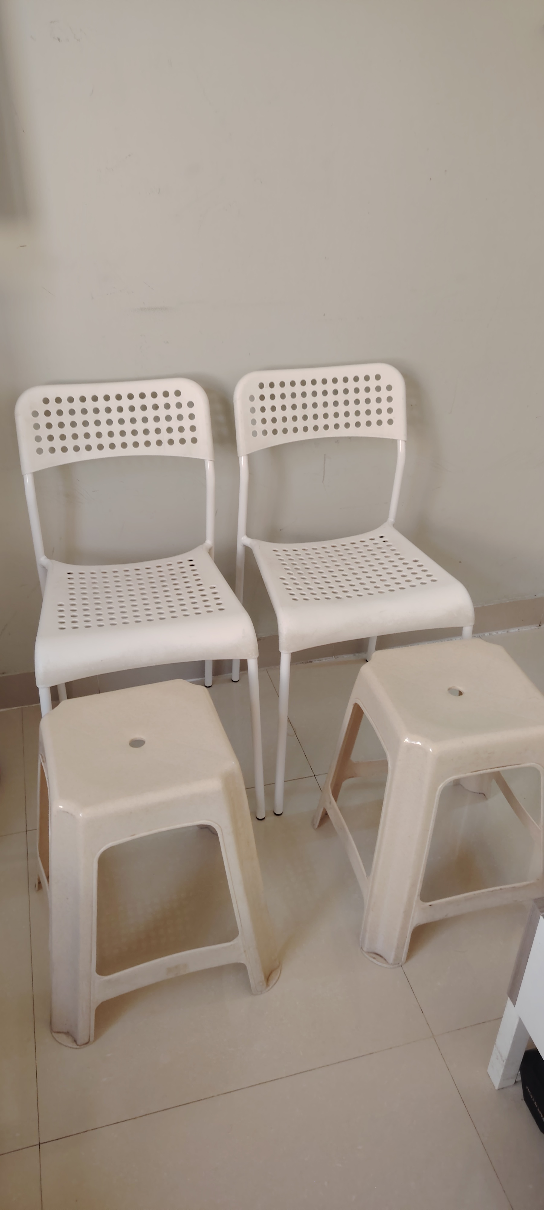 2 Ikea Chairs and 2 Plastic Stools - Image 6