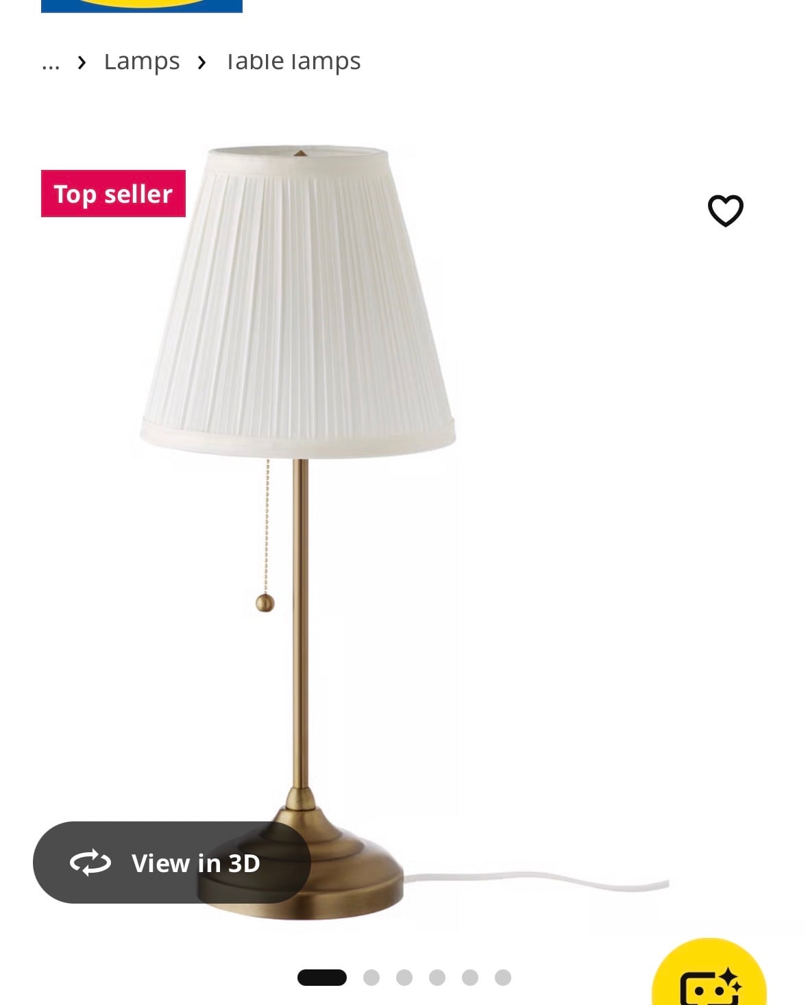 IKEA ÅRSTID Table Lamp – Brass/White (3 available) - Image 1