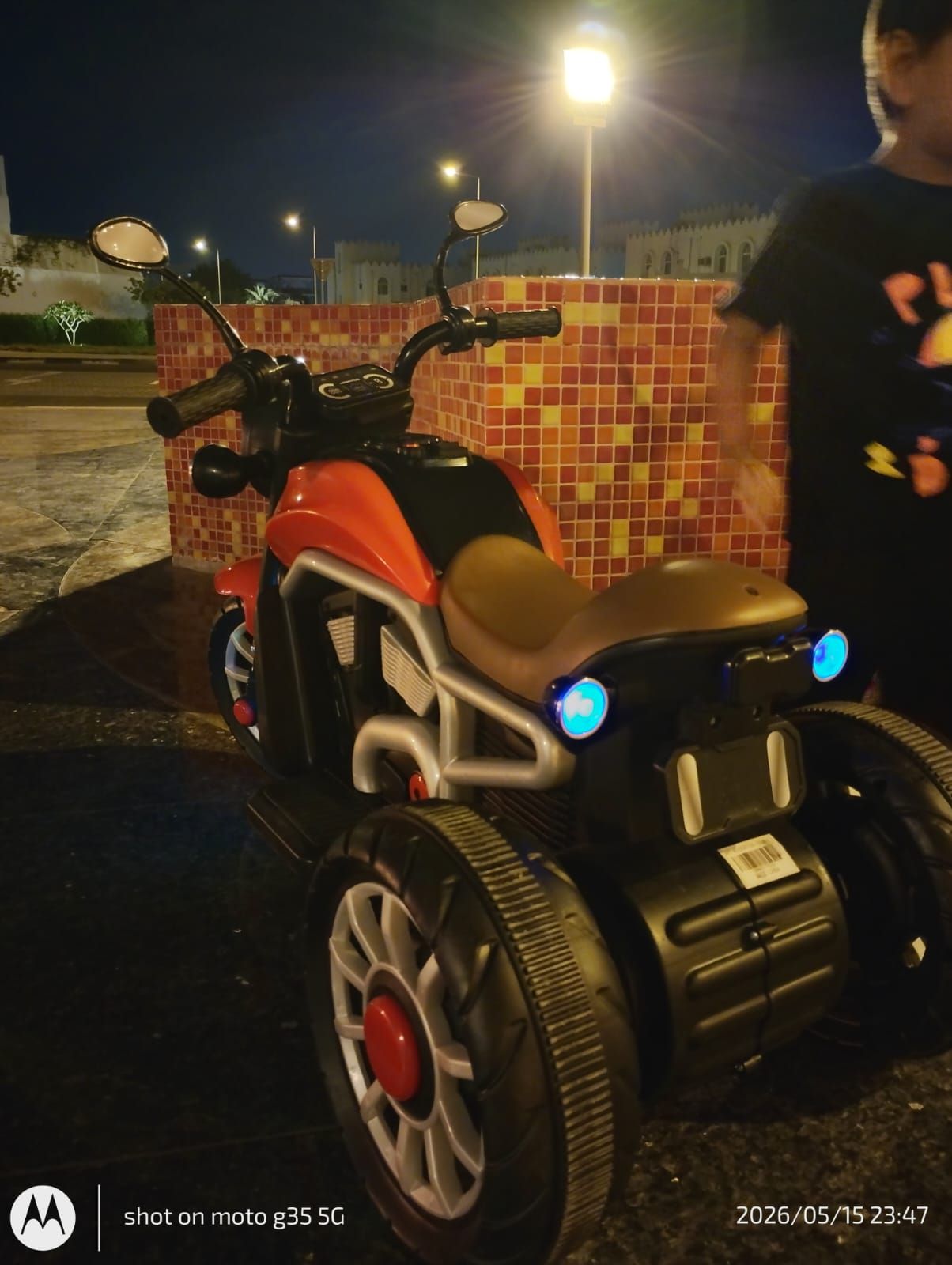 Kids Electric Ride-on Motorcycle with LED Lights & Music (Excellent Condition) - Image 3