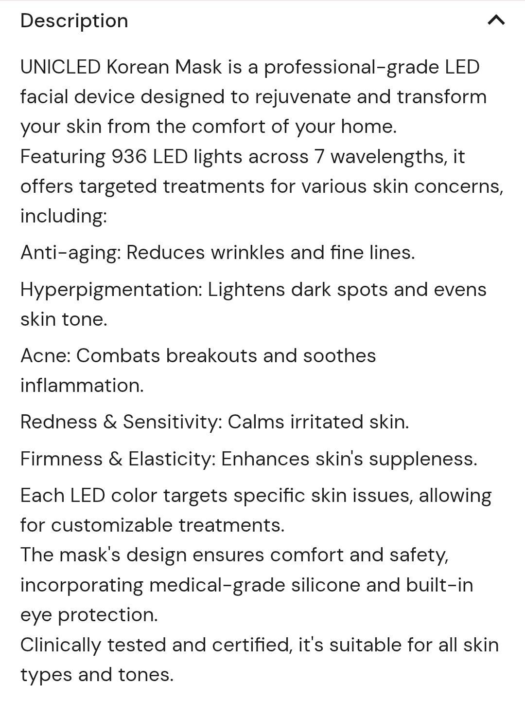 UNICSKIN LED KOREAN MASK  - Image 7