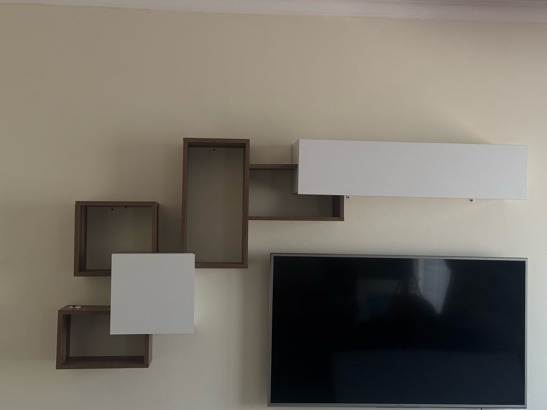 TV unit white and wood walnut  - Image 2