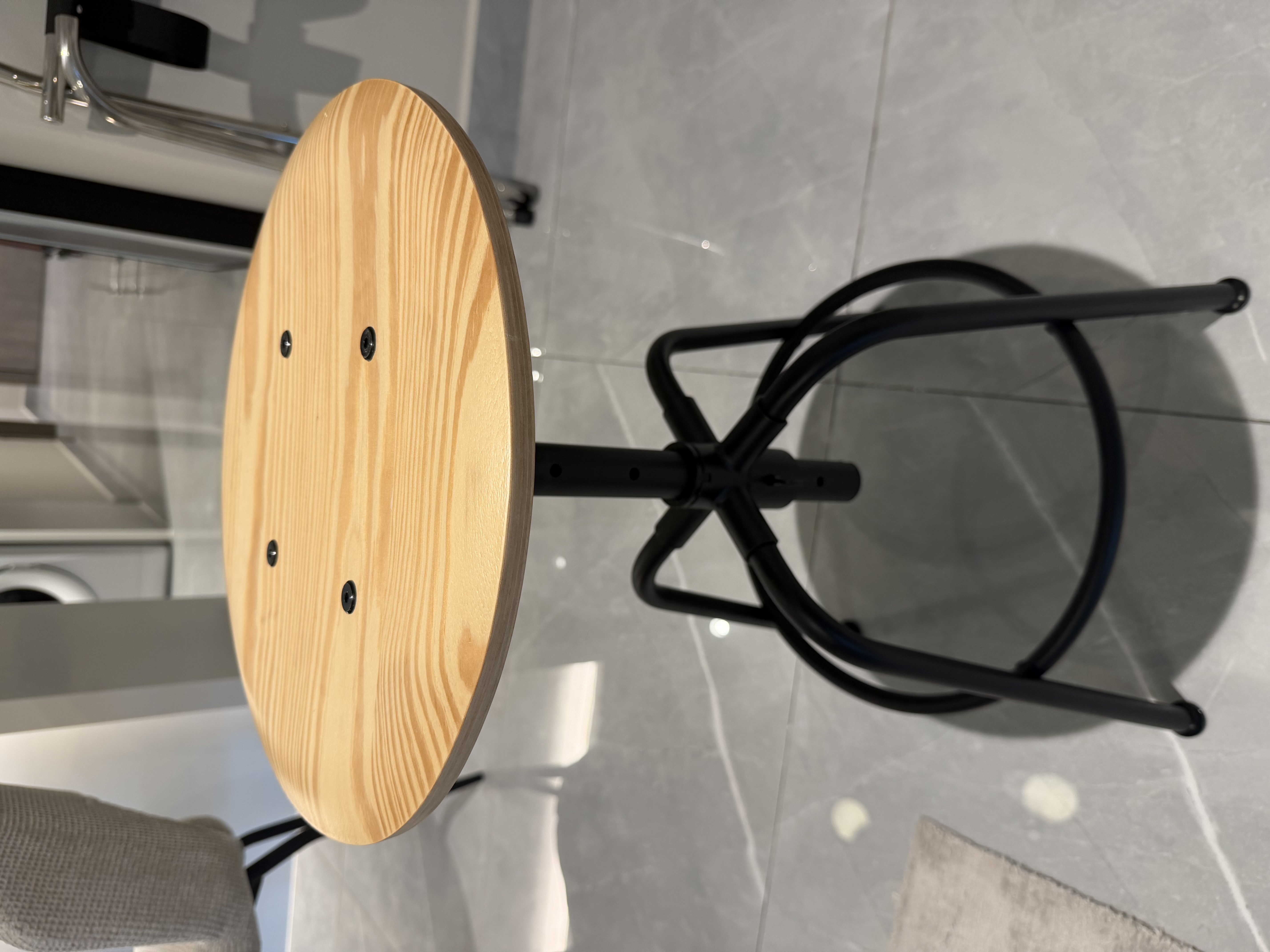 IKEA stool pine/black - Image 3