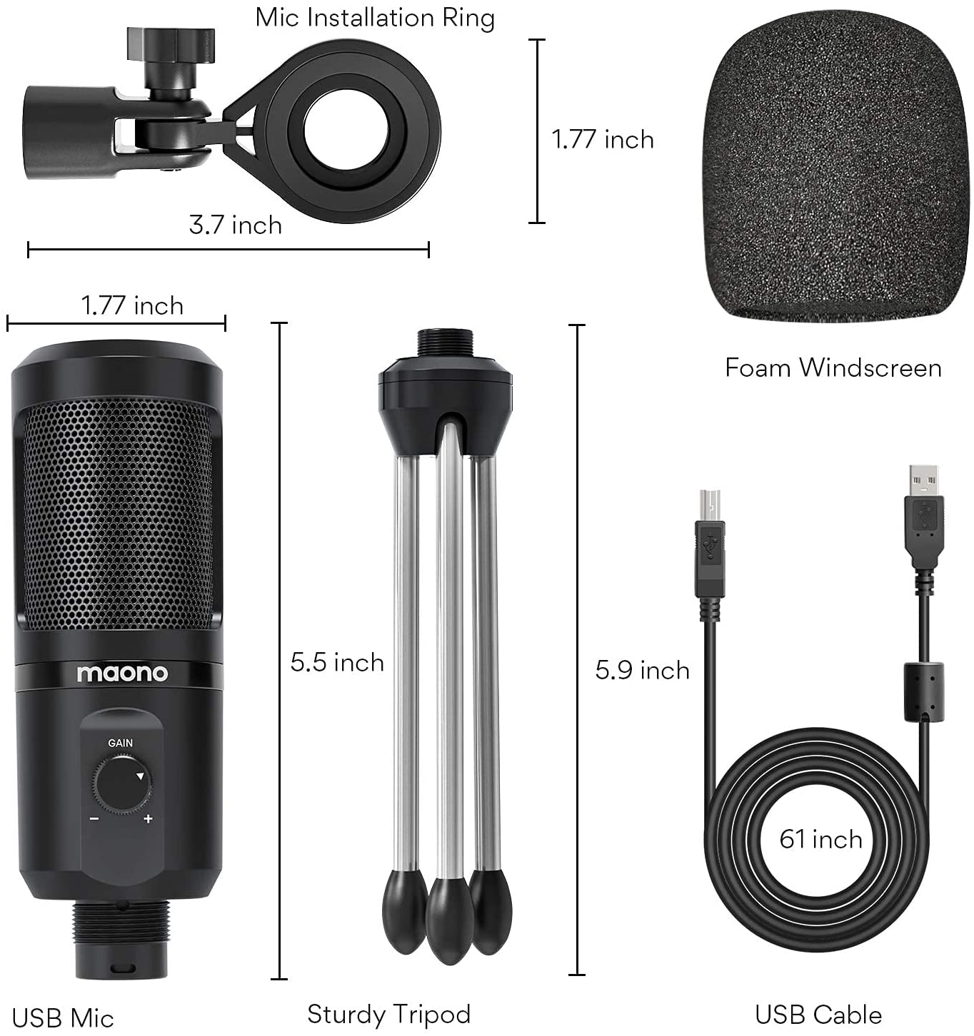 Maono AU-PM461TR USB Podcasting Microphone - Image 9