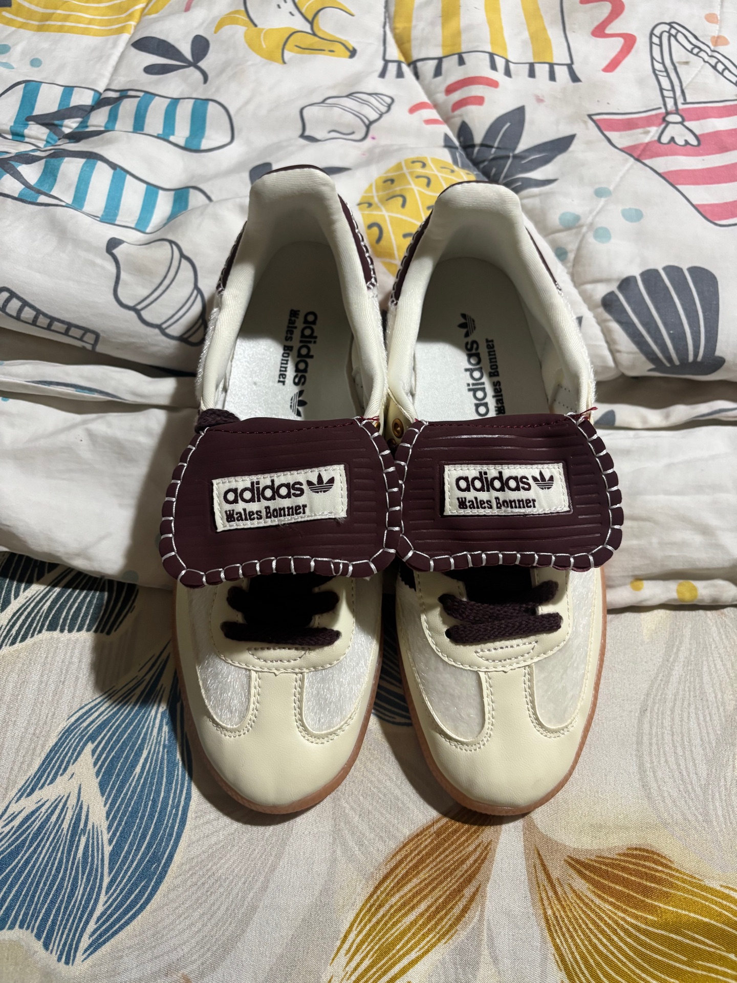 Adidas wales Bonner in burgundy and white - Image 2