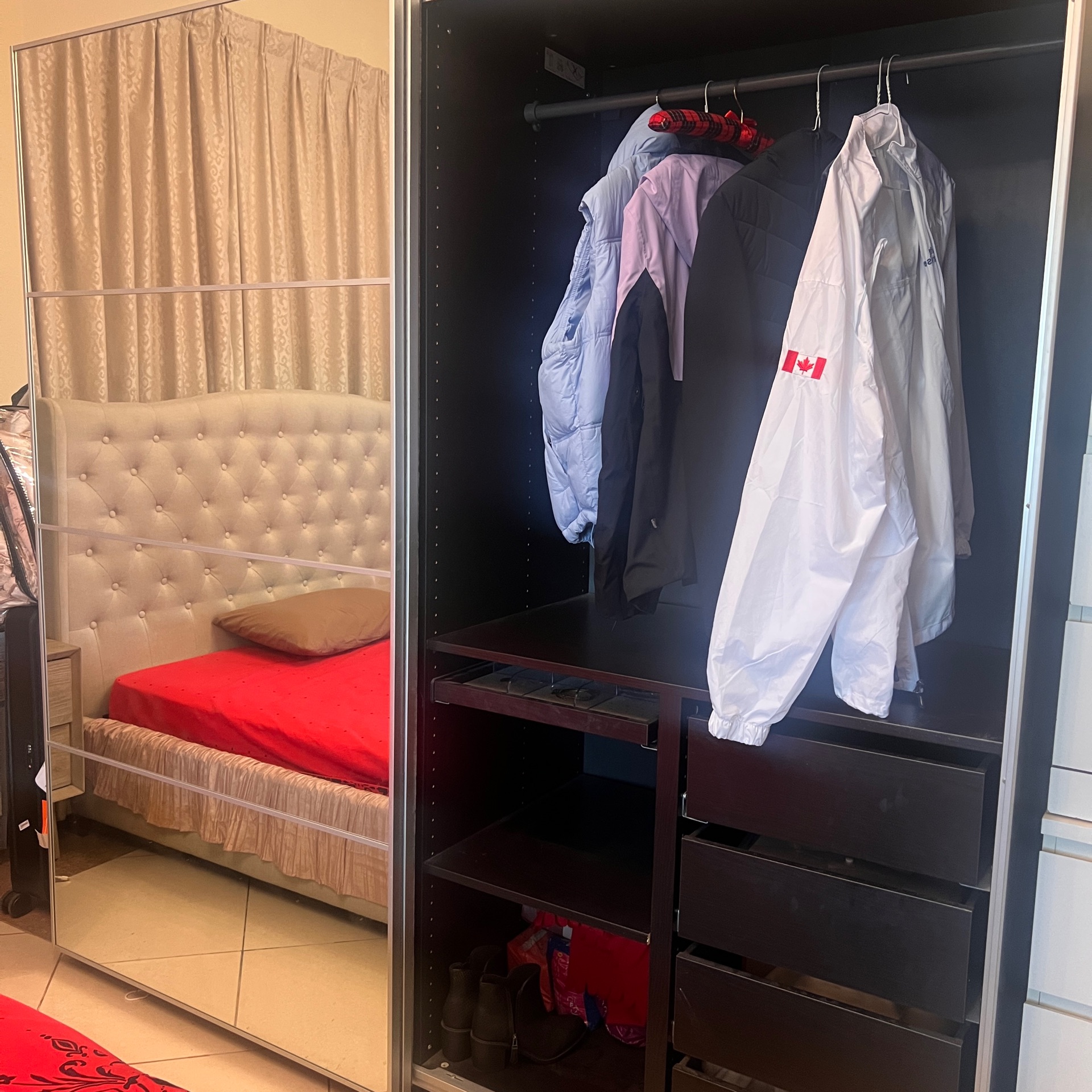 Wardrobe very good condition with mirror from IKEA  - Image 8
