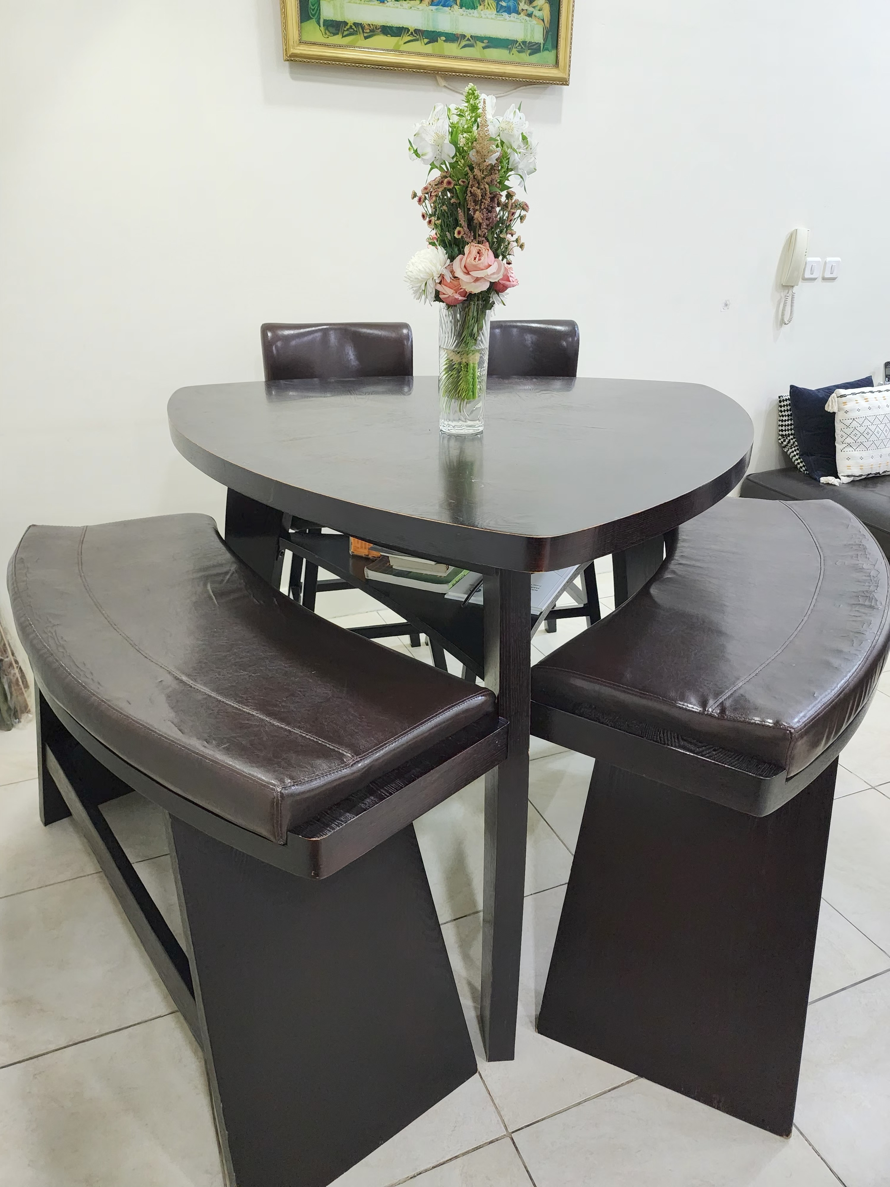 Unique and modern dining table with chairsw and benches - Image 2