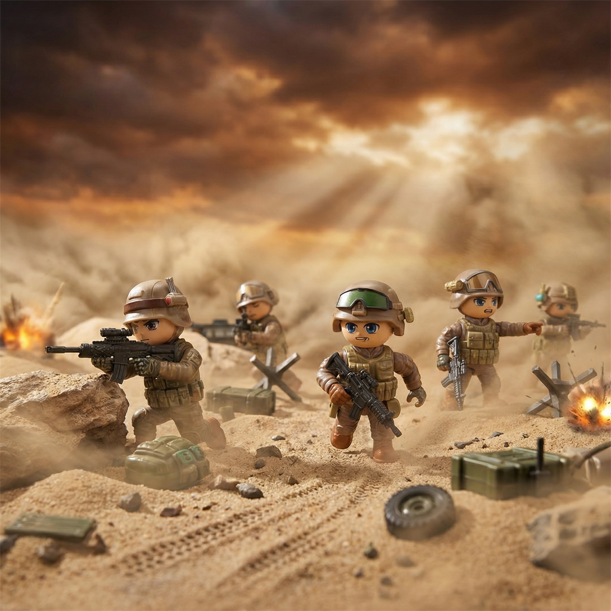24PCS Special Team Sandstorm Military Soldier Figures - Image 5