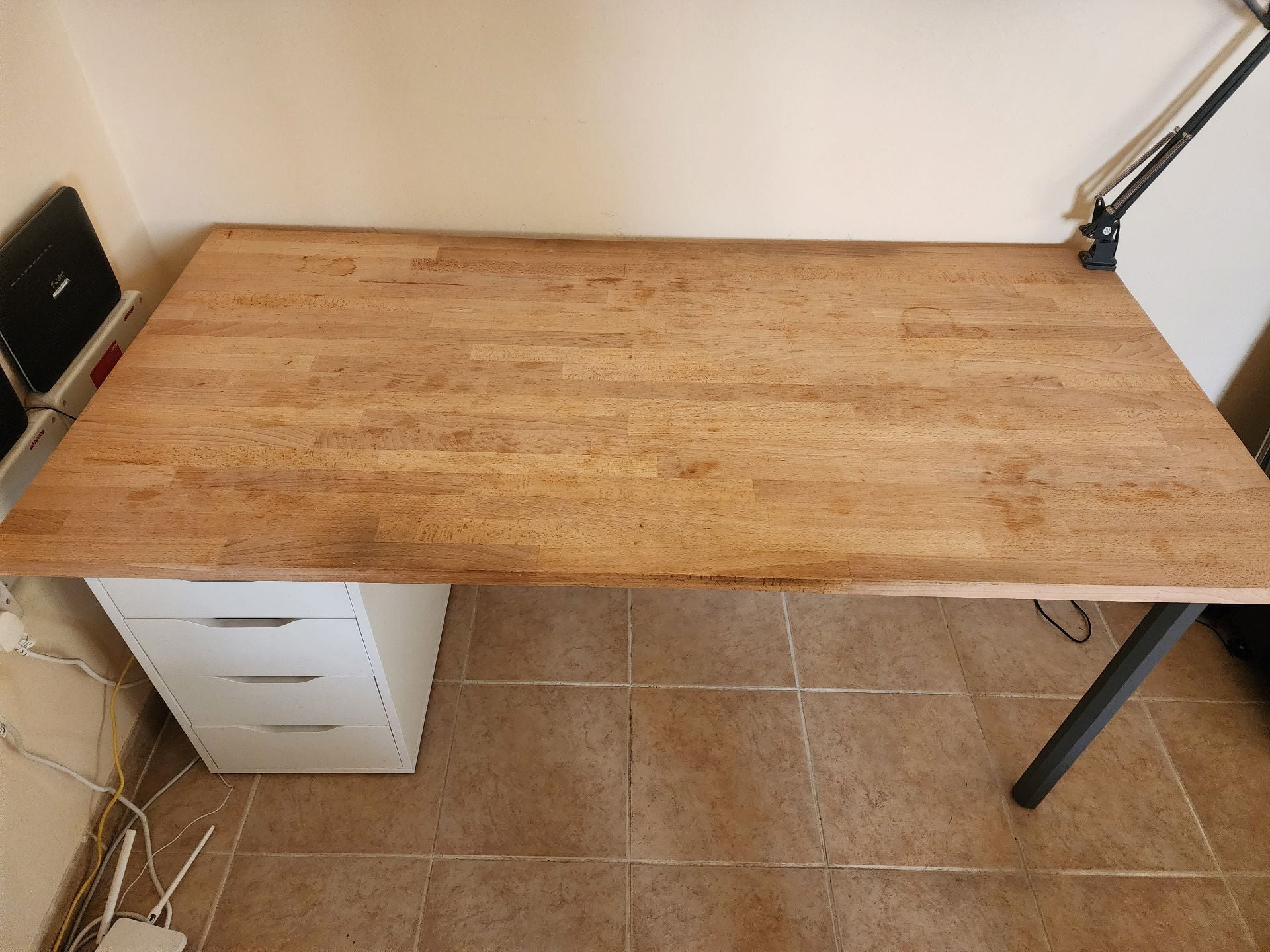 Ikea solid wood desk and drawer  - Image 3