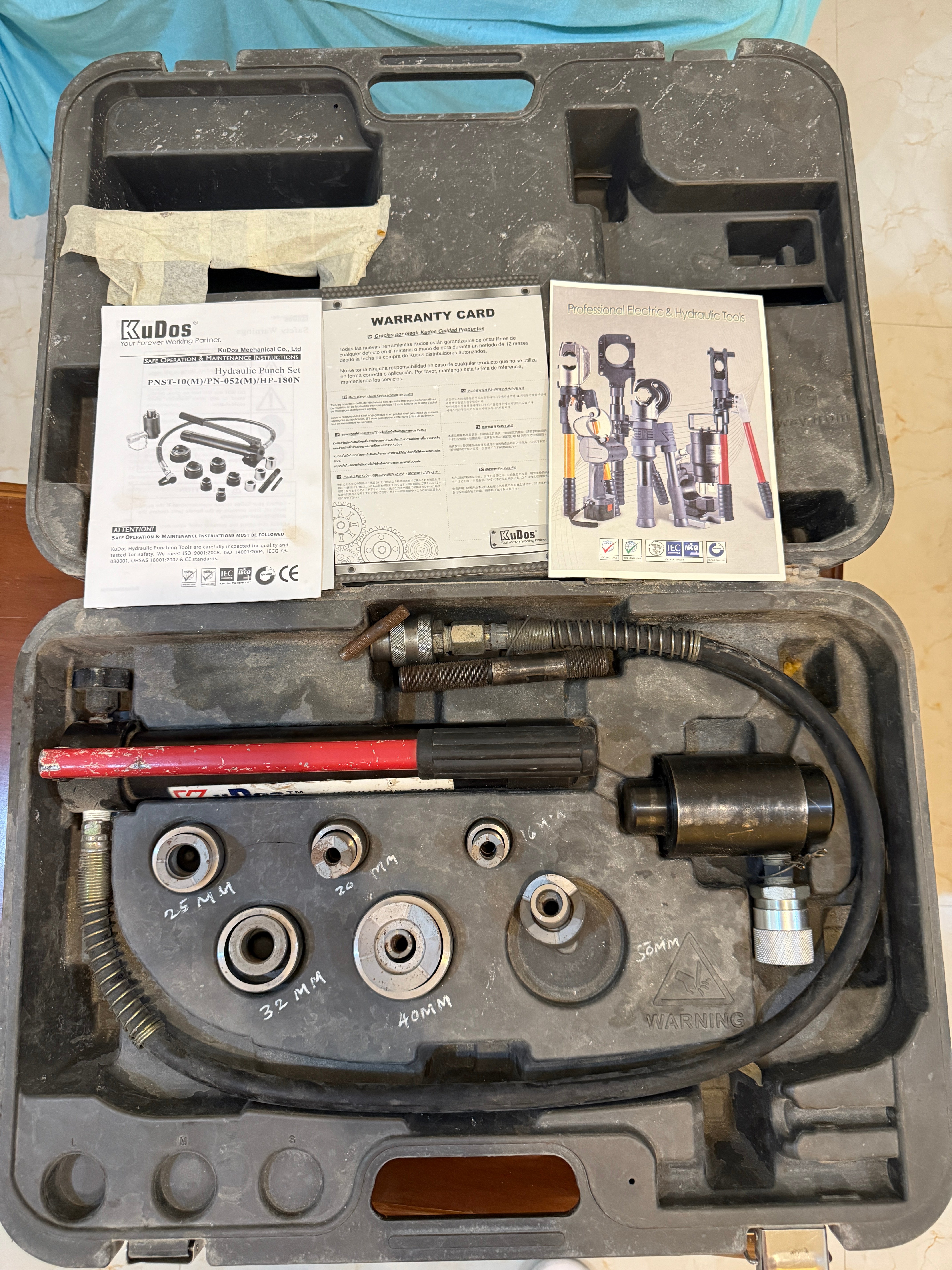 Kudos Hydraulic Puncher PNST-10M Full Set (Up to 50mm) - Image 4