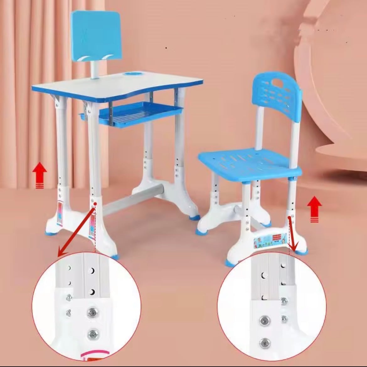 Kid’s study table and chair adjustable plastic : new  - Image 2