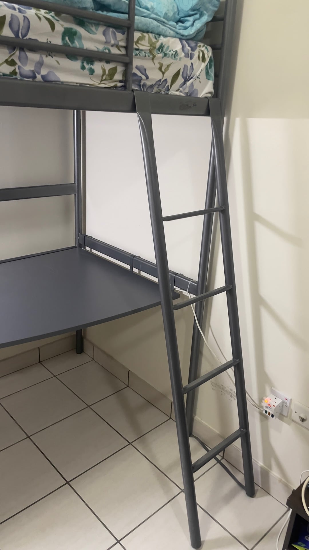 IKEA Metal Bunk Bed with Desk  - Image 2
