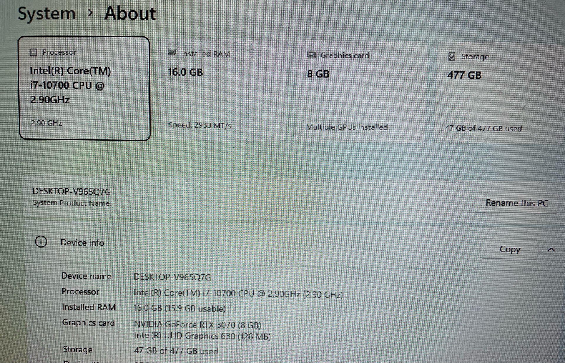 كمبيوتر i7 الجيل العاشر - RTX 3070 - Image 6