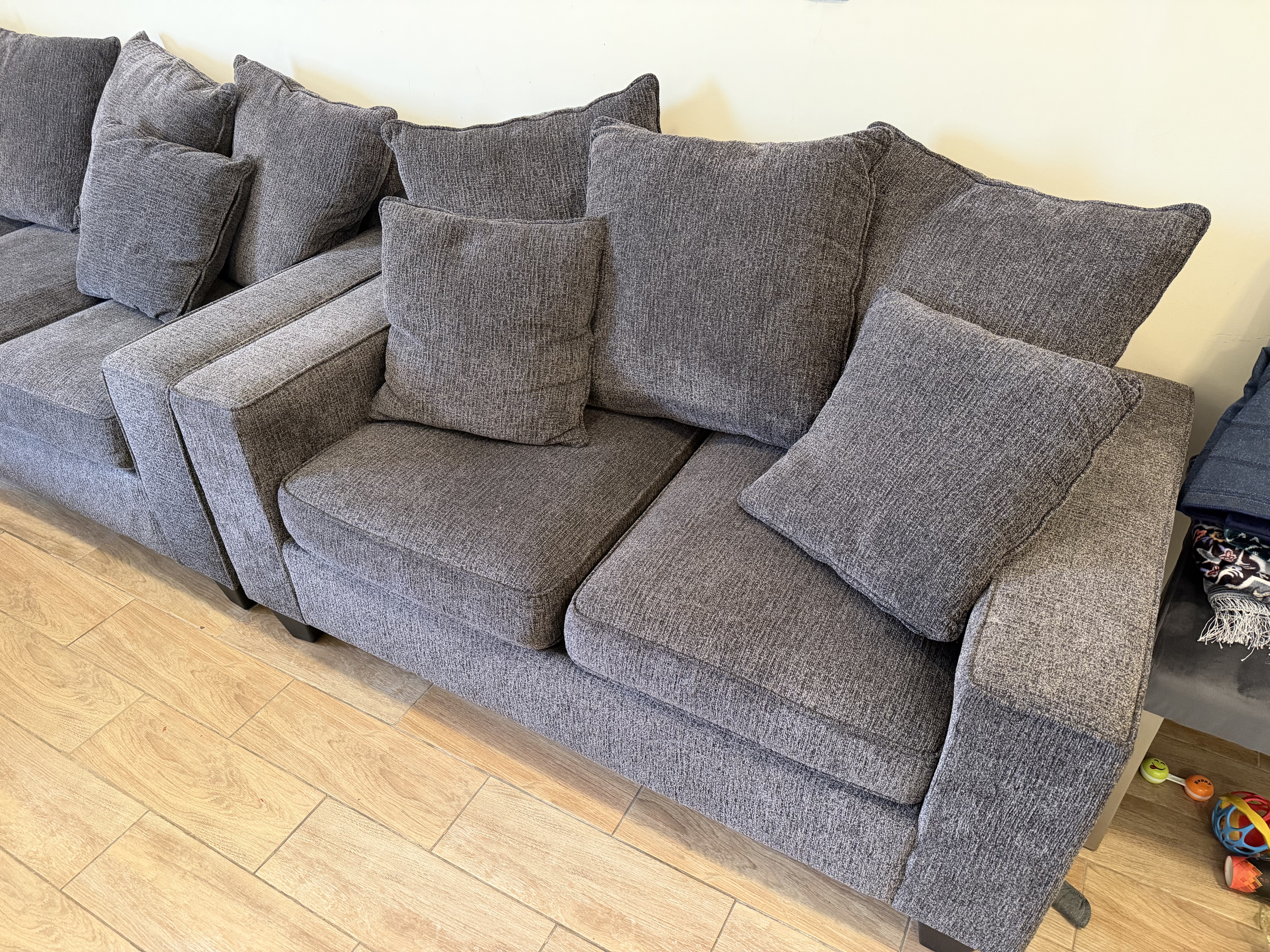 PAN Home L shape sofa set, 2 seater + ottoman - Image 2