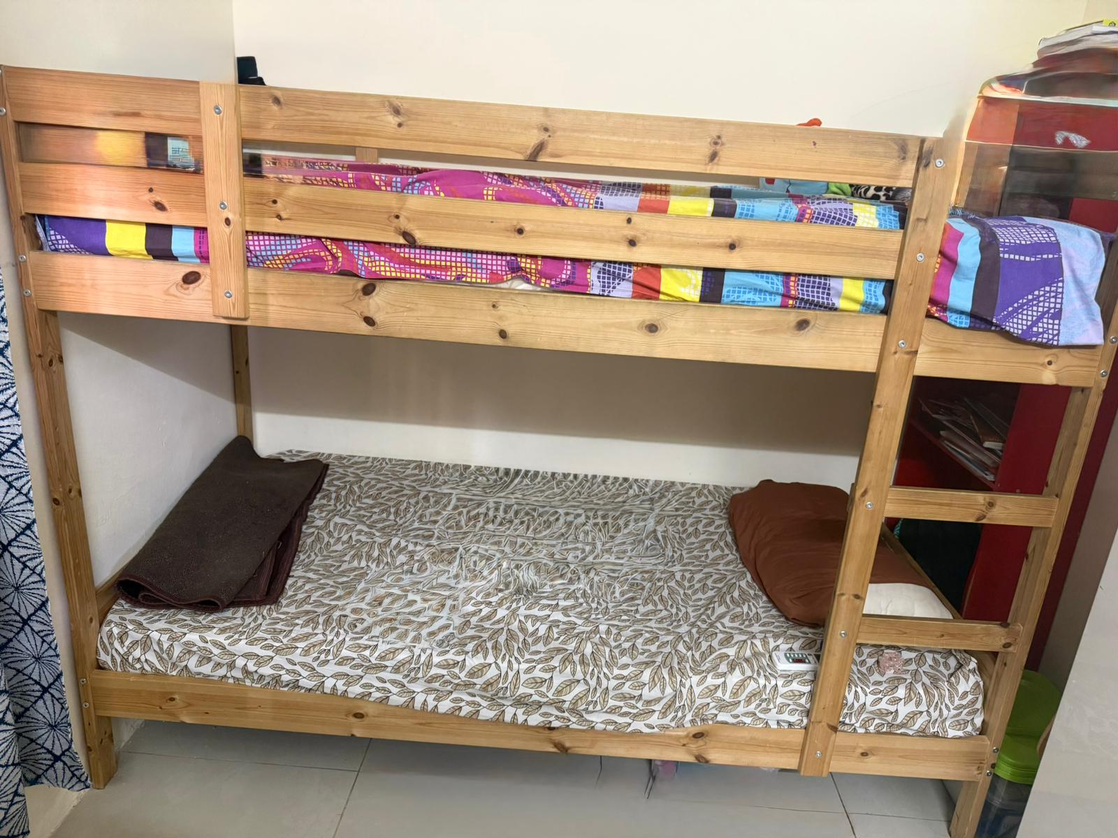 IKEA bunk bed with mattress and Study table for sale - Image 3