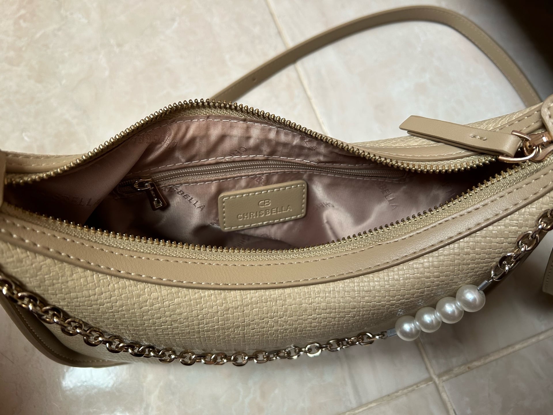 Beige Shoulder/Crossbody Bag - Image 4